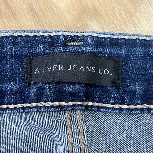 Silver Jeans Elyse Slim Boot Women’s Size 14/31 Blue Stretch Distressed Denim - Picture 7 of 16